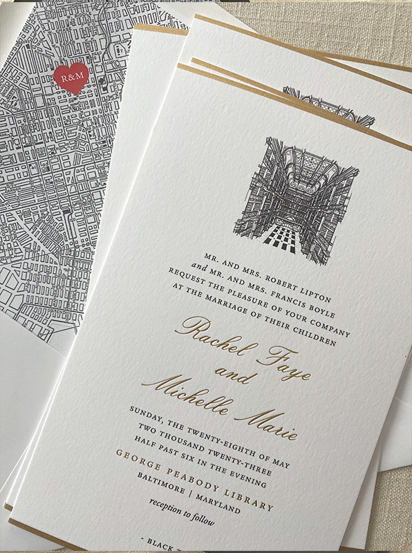 Baltimore Wedding Invitations George Peabody Library Wedding